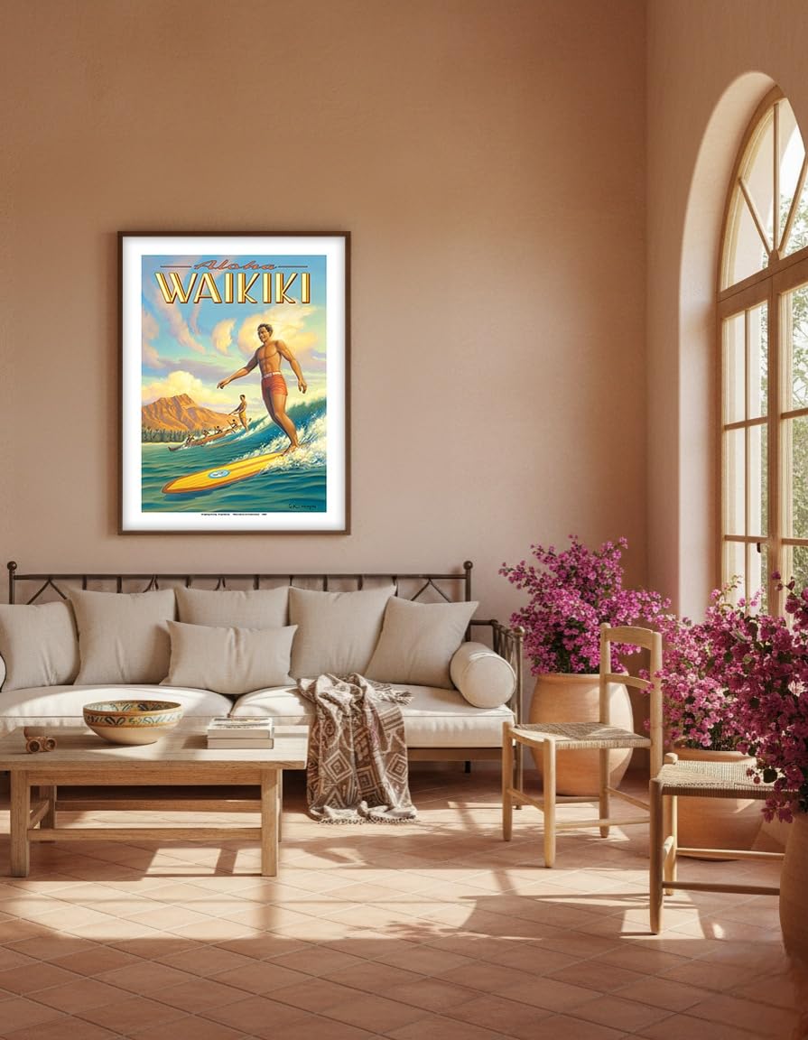 Amazon.com: Aloha Waikiki - Surfing - Diamond Head - Oahu
